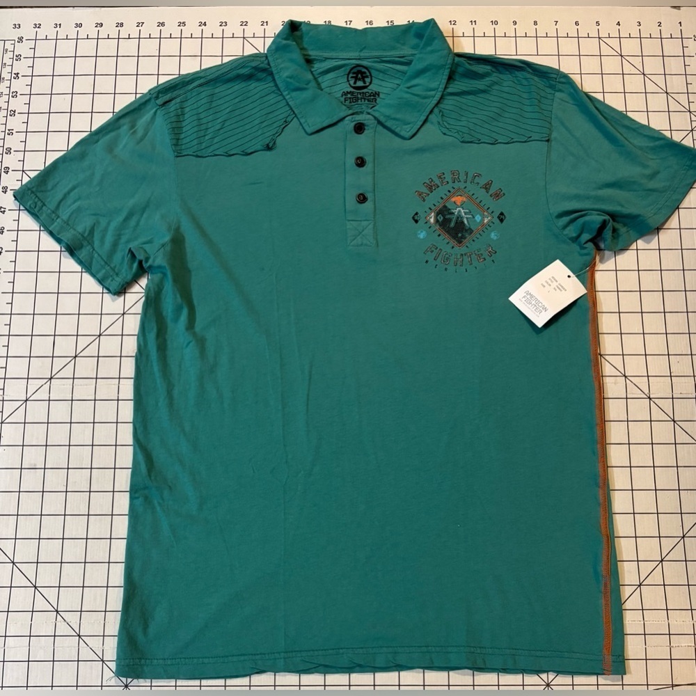 NWT American Fighter Men’s Large‎ Teal Garder Polo Shirt